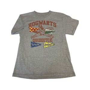 New Harry Potter Hogwarts Graphic Houses Tee Unisex Gray T-shirt - NWT Size Sm